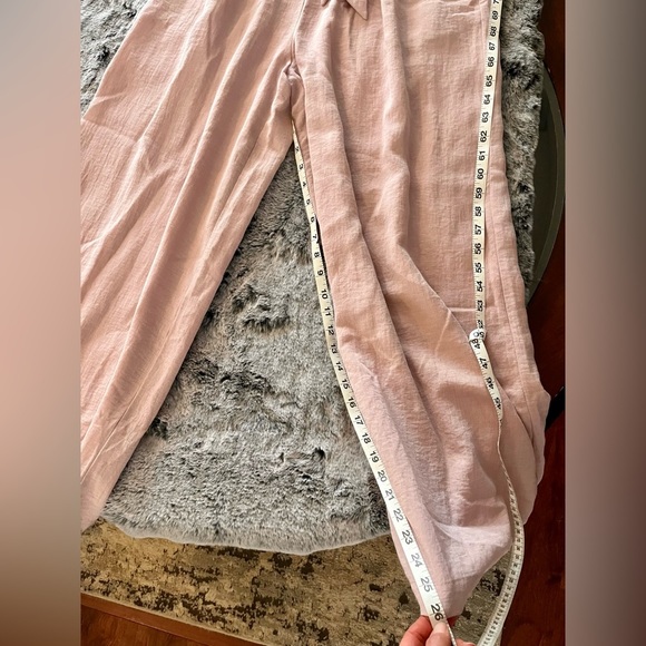 SOLD Lost + Wander Wide Leg Pink Palazzo Pants, high waist pleated EUC Medium - Picture 11 of 14